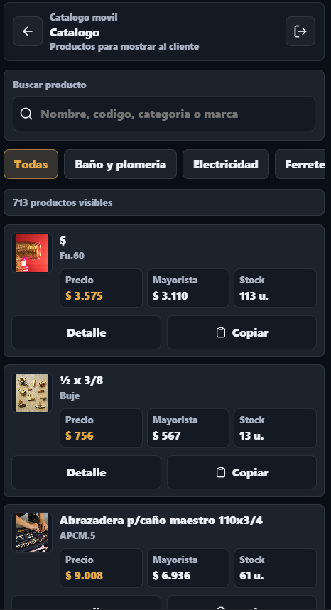 Vista móvil del exportador comercial Forever33 Systems