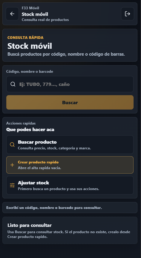 Vista móvil de reportes del POS Forever33 Systems